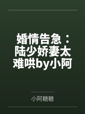 婚情告急:陆少娇妻太难哄by小阿糖糖陆靖 婚情告急:陆少娇妻太难哄by小阿糖糖陆靖