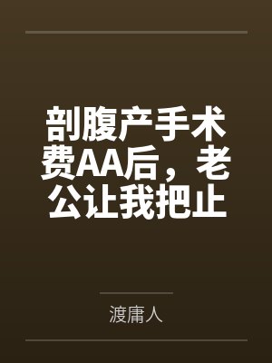 剖腹产手术费AA后，老公让我把止痛泵的钱也转他一半